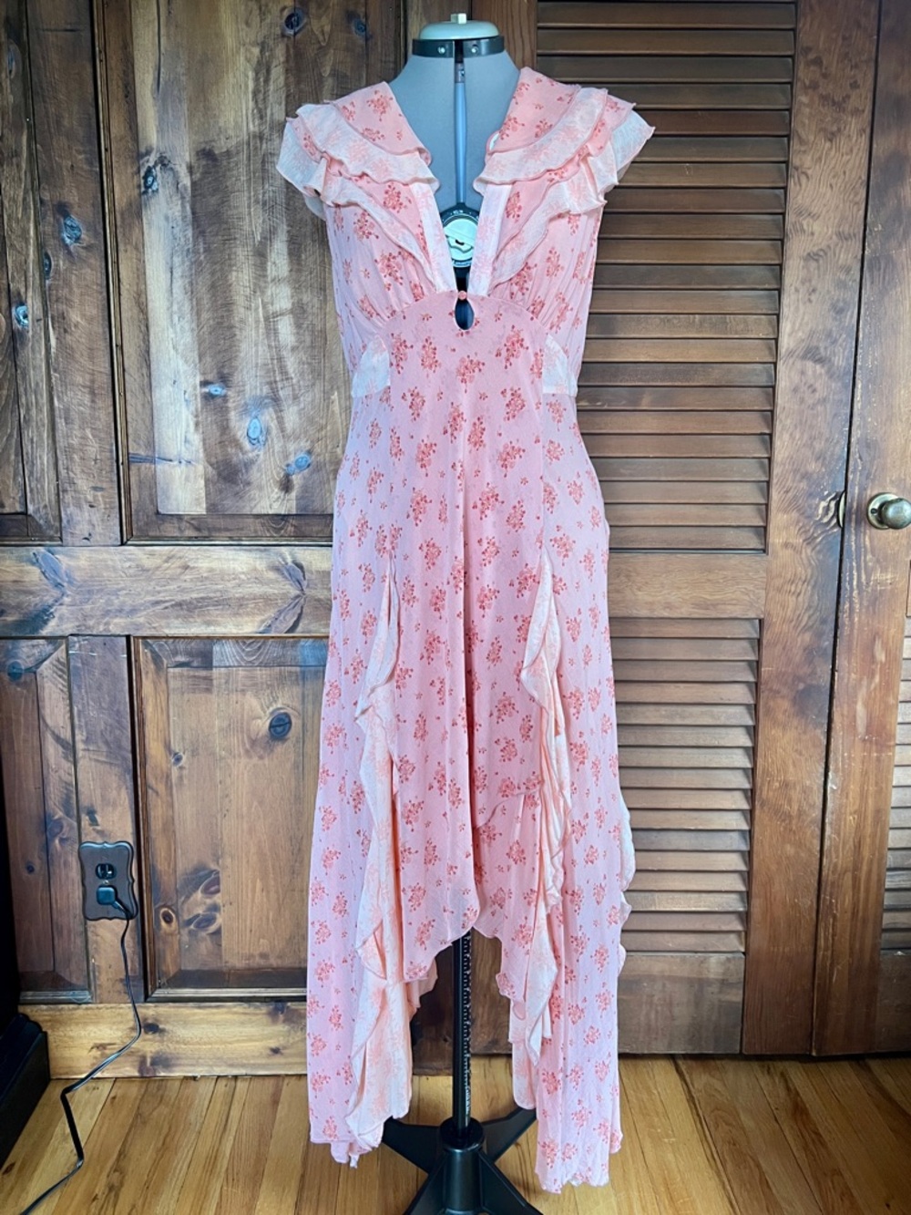 Free People Joaquin Midi Dress in Peach